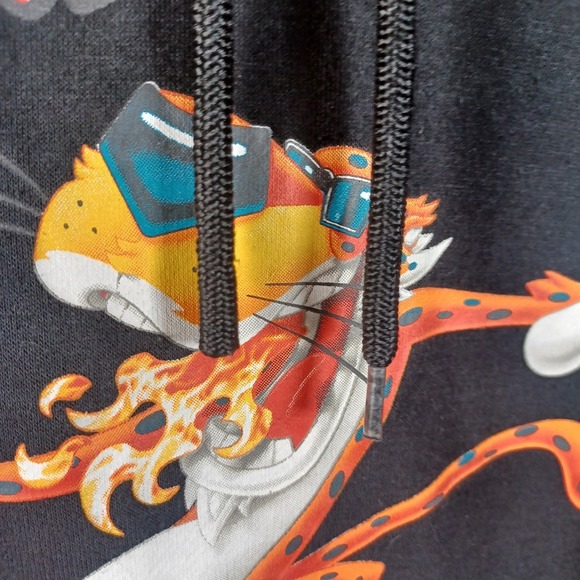 Cheetos Flaming Hot Official Chester Cheetah Graphic Hoodie Soft Black Large - Picture 5 of 6